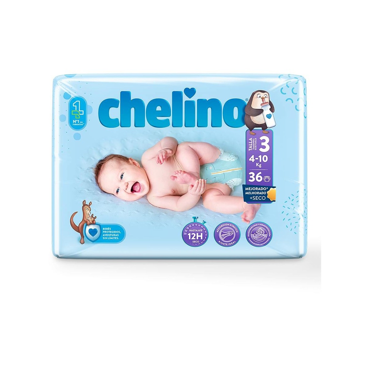 Chelino Pañal T-3. Tumbado. De 4 A 10 Kg. Bsa....