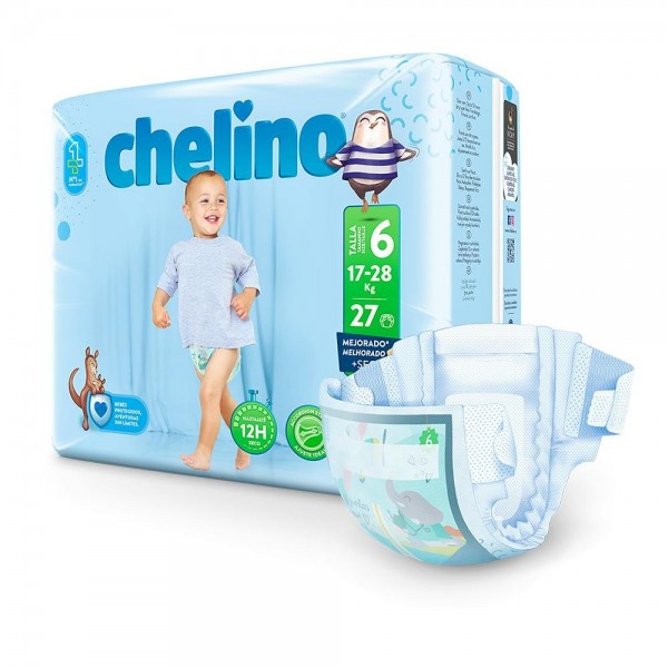 Chelino Pañal T-6 Junior. De 17 A 28 Kg. Bsa. 27 U.